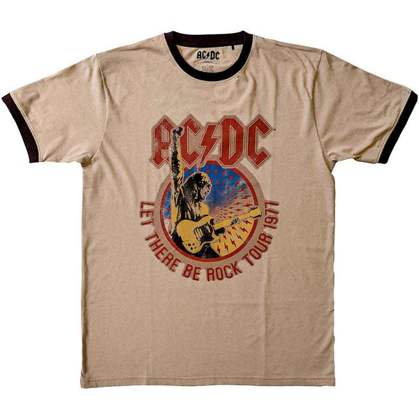 AC/DC | Official Band Ringer T-Shirt | Let There Be Rock Tour '77