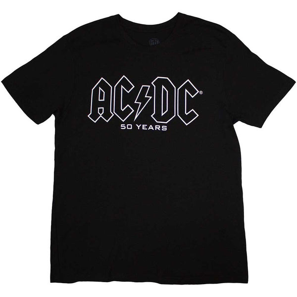 AC/DC | Official Band T-Shirt | Logo History (Back Print)