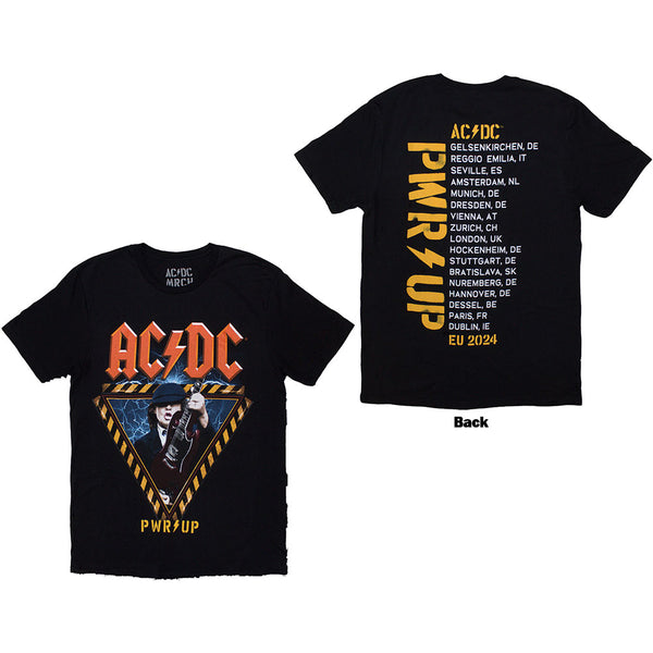 AC/DC | Official Band T-Shirt | Angus Triangle PWR-UP EU Tour '24 (Back Print & Ex-Tour)