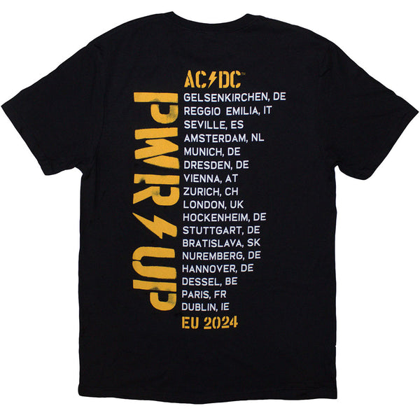 AC/DC | Official Band T-Shirt | Angus Triangle PWR-UP EU Tour '24 (Back Print & Ex-Tour)