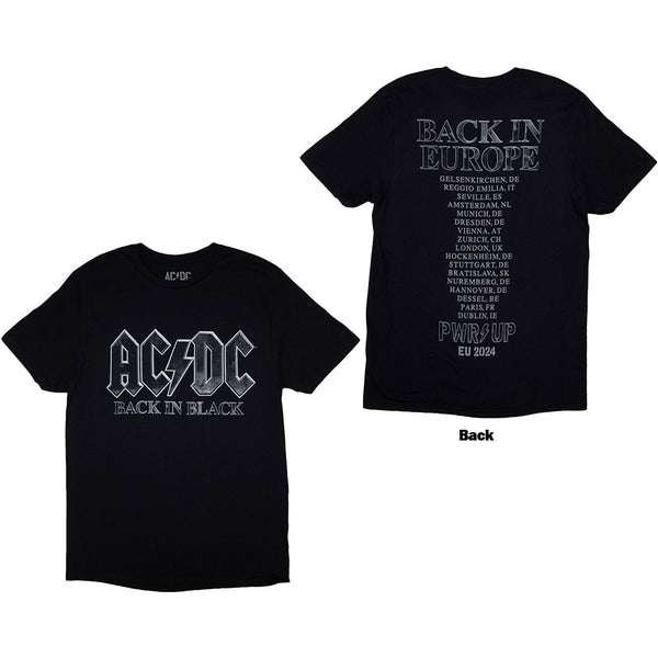 AC/DC | Official Band T-Shirt | Back In Black PWR-UP EU Tour '24 (Back Print & Ex-Tour)