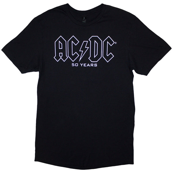 AC/DC | Official Band T-Shirt | History Logo (Back Print)