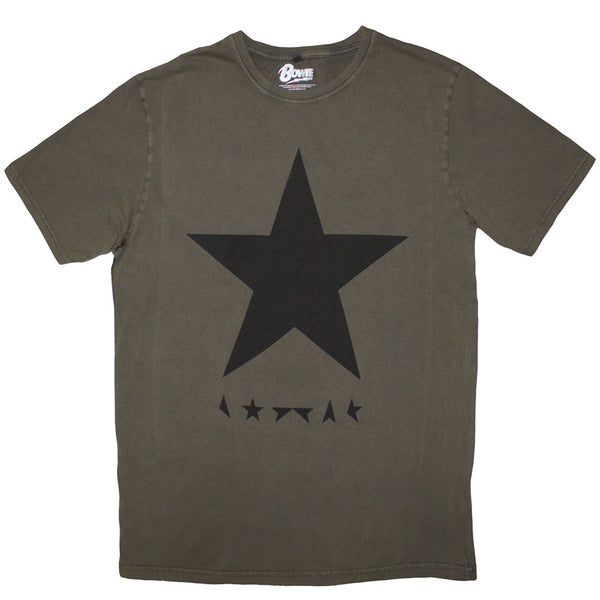 David Bowie | Official Stone Wash Band T-Shirt | Blackstar (Green)