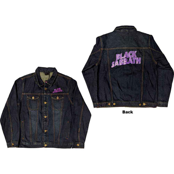 Black Sabbath Unisex Denim Jacket: Wavy Logo (Back Print)