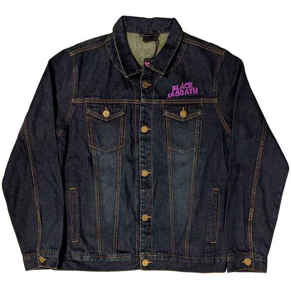 Black Sabbath Unisex Denim Jacket: Wavy Logo (Back Print)