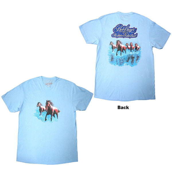 Bob Seger & The Silver Bullet | Official T-Shirt | Horses (Back Print)