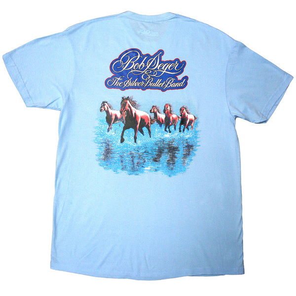 Bob Seger & The Silver Bullet | Official T-Shirt | Horses (Back Print)