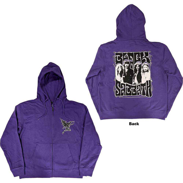 Black Sabbath | Official Band Zipped Hoodie | Henry Pocket Logo (Back Print)