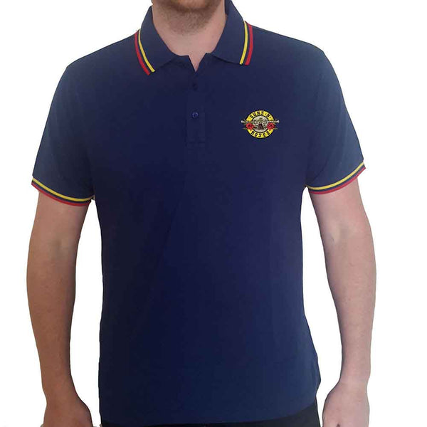 Guns N' Roses | Official Band Polo Shirt | Classic Logo (Blue)