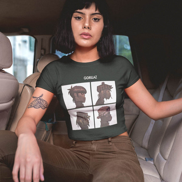 Gorillaz Demon Days: Ladies green Crop Top