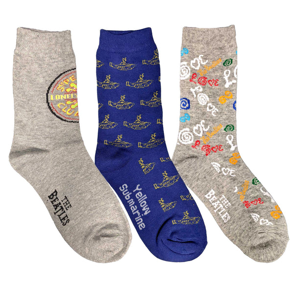 The Beatles Ladies Ankle Socks Set of 3 ’Sgt. Peppers' (UK 4-7, USA 9-11, EU 36-41)