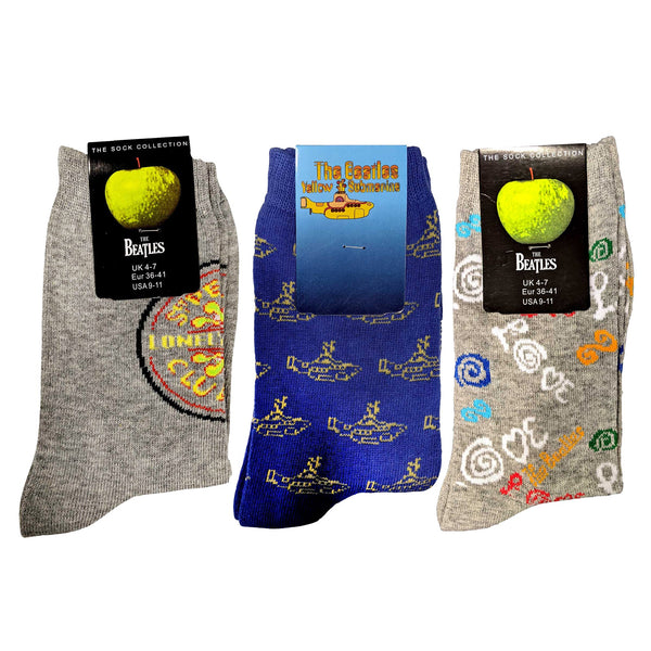 The Beatles Ladies Ankle Socks Set of 3 ’Sgt. Peppers' (UK 4-7, USA 9-11, EU 36-41)