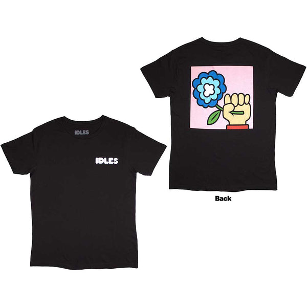 Idles | Official Band T-Shirt | Cartoon Flower (Back Print)