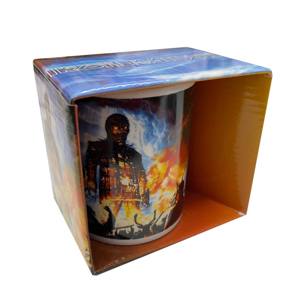 Iron Maiden boxed Coffee Mug featuring the 'Iron Maiden Wicker Man' design motif.