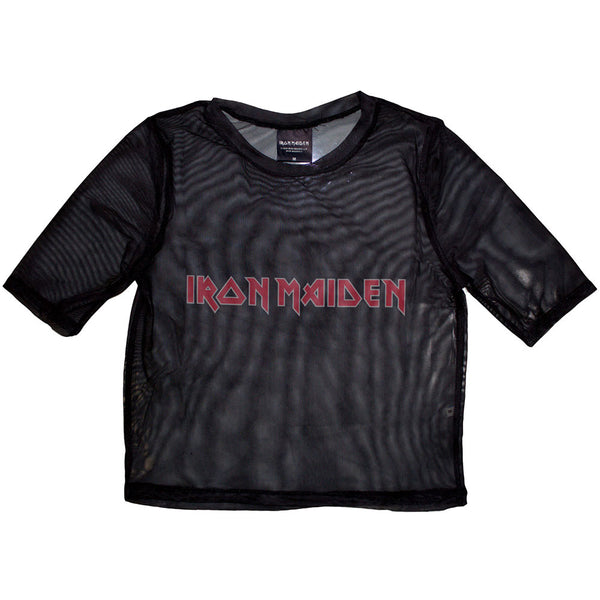 Iron Maiden | Official Ladies Crop Top | Logo (Mesh)