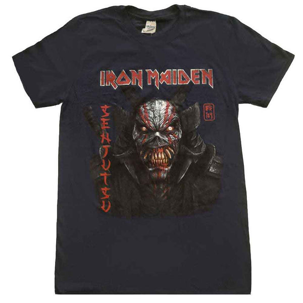 Iron Maiden | Official Band T-Shirt | Senjutsu Back Cover Vertical Logo