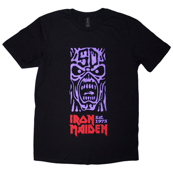 Iron Maiden | Official Band T-Shirt | Est. 1975 Stamp Logo Purple