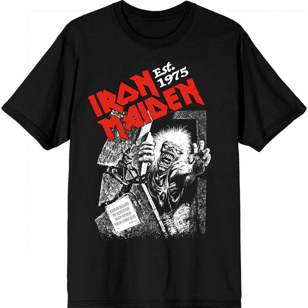 Iron Maiden | Official Band T-Shirt | Est. 1975 No Prayer Grave Red Logo