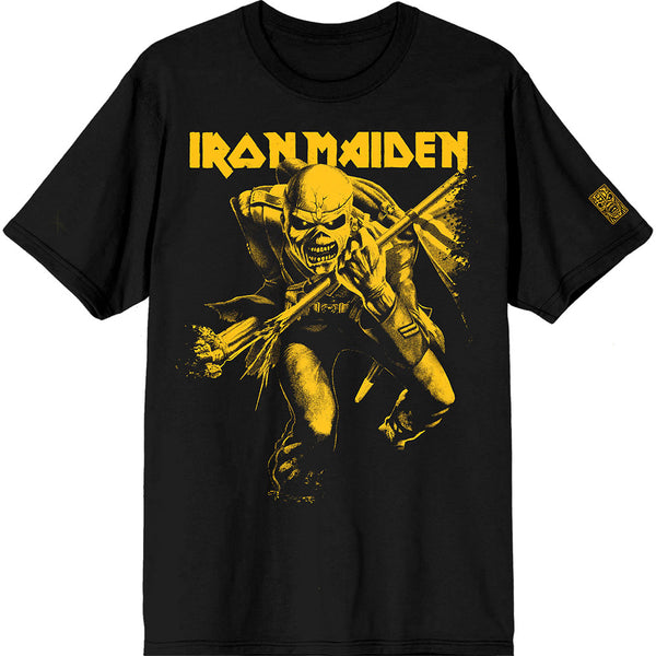 Iron Maiden | Official Band T-Shirt | 50 Trooper Crop Yellow (Sleeve Print)
