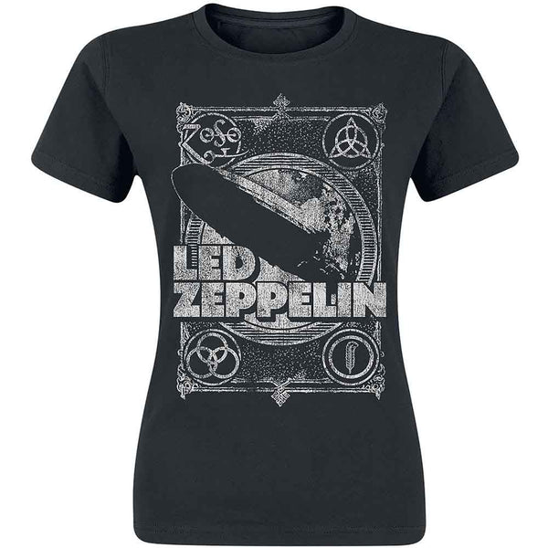 Led Zeppelin | Official Ladies Band T-Shirt | Vintage Print LZ1