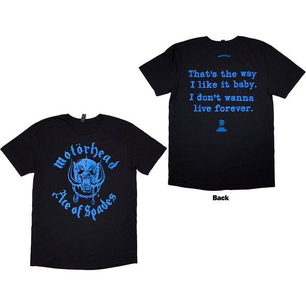 Motorhead | Official Band T-Shirt | Ace Of Spades Lyric (Back Print)