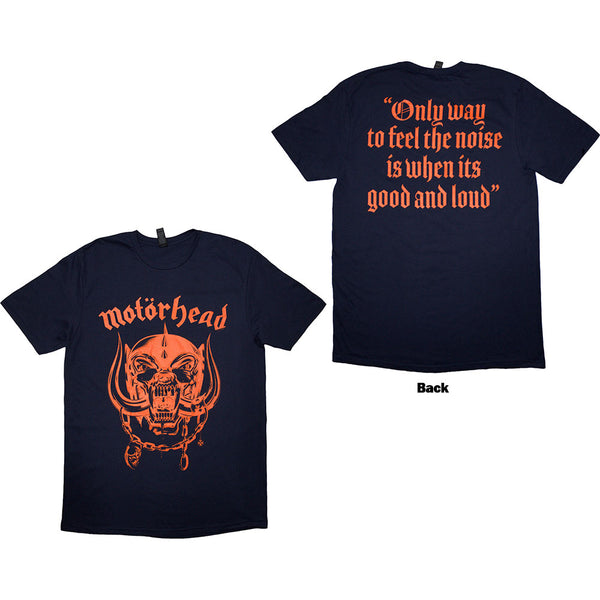 Motorhead | Official Band T-Shirt | Good & Loud (Navy Blue) (Back Print)