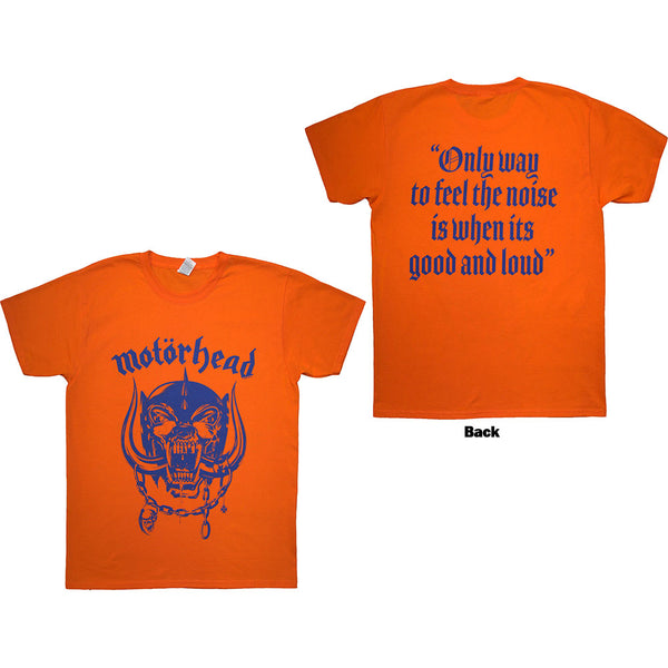 Motorhead | Official Band T-Shirt | Good & Loud (Orange) (Back Print)
