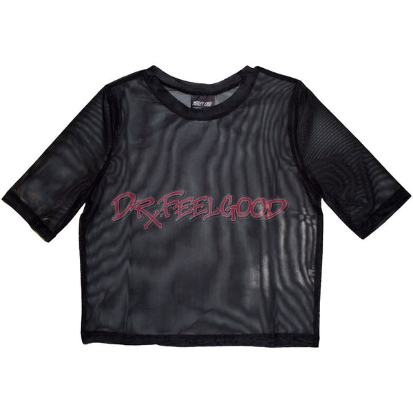 Motley Crue | Official Ladies Crop Top | Dr Feelgood (Mesh)