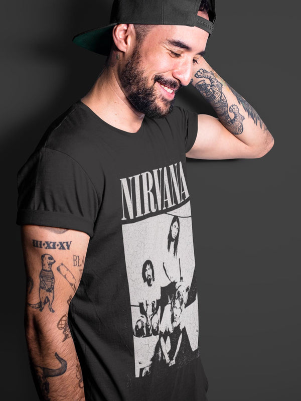 Nirvana | Official Band T-Shirt | Sitting (Distressed)