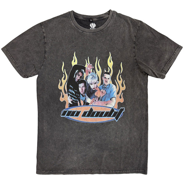 No Doubt | Official Band Stone Wash T-Shirt | Retro (Charcoal Grey)