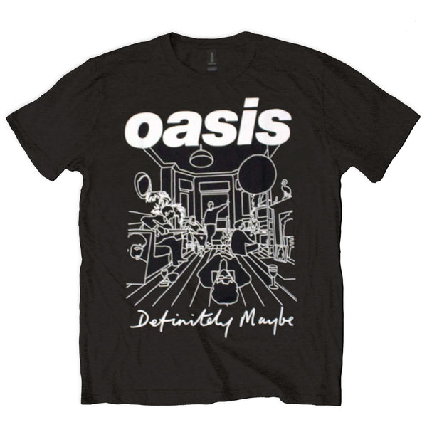 Oasis | Official Band T-Shirt | Definitely Maybe Line Drawing