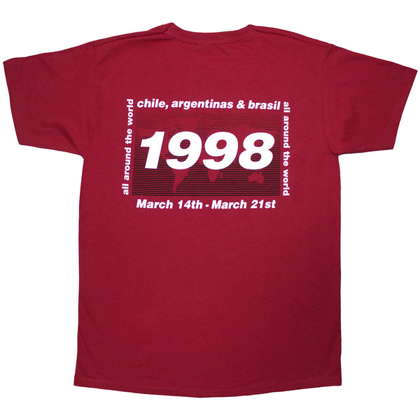 Oasis | Official Band T-Shirt | 1998 World Tour - South America  (Back Print)