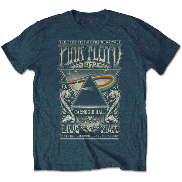 Pink Floyd | Official Band T-Shirt | Carnegie Hall Poster (blue)