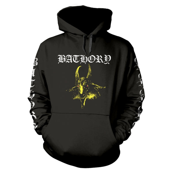Bathory | Official Band Hoodie | Goat (yellow text, back print)