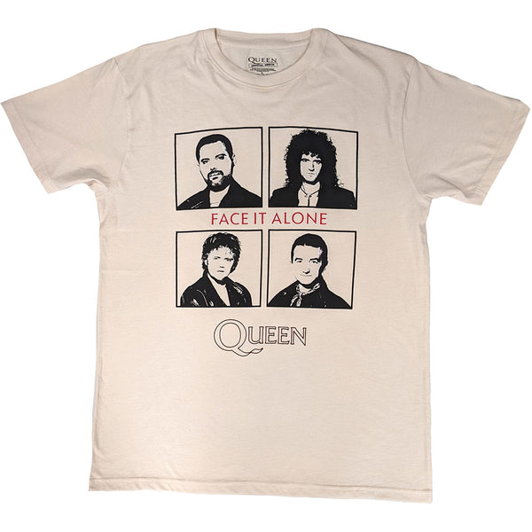 Queen | Official Band T-Shirt | Face It Alone Squares (Natural)
