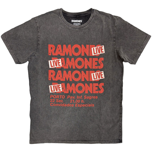 Ramones | Official Band Stone Wash T-Shirt | Concert (Charcoal Grey)