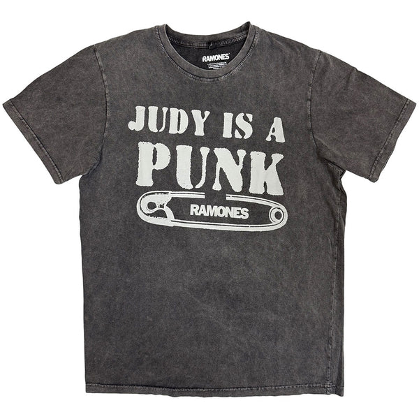 Ramones | Official Band Stone Wash T-Shirt | Judy (Charcoal Grey)