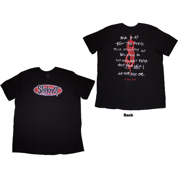 Slipknot | Official T-Shirt | F It All (Back Print)