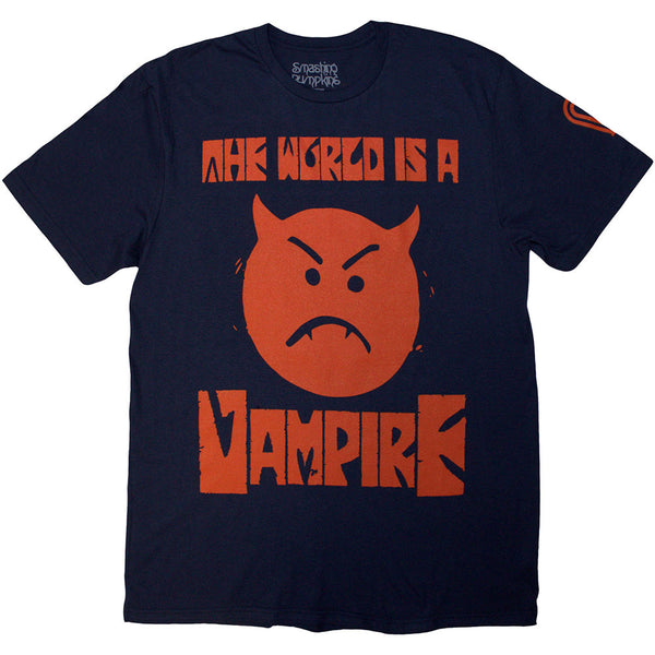 The Smashing Pumpkins | Official Band T-Shirt | World Is A Vampire (Navy Blue) (Back Print)