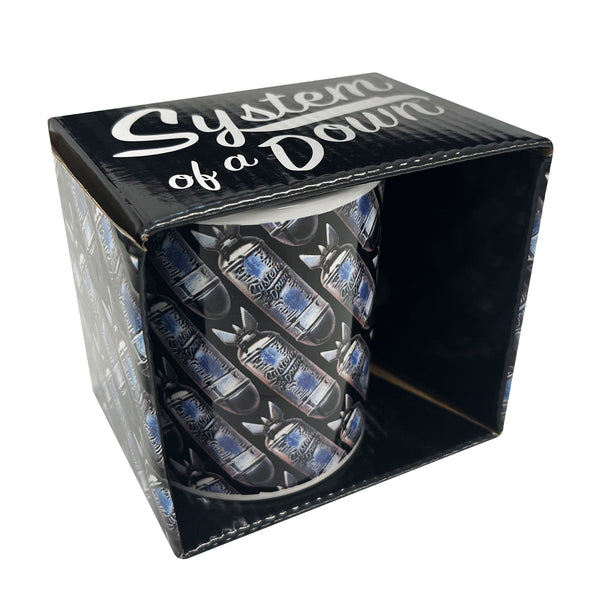 System of a Down 11 oz ceramic Coffee Mug featuring Bomb logo.