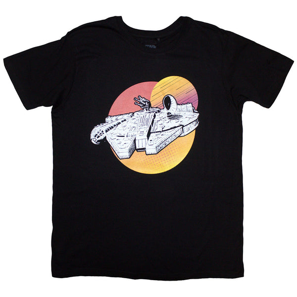 Star Wars | Official Movie T-Shirt | Millennium Falcon Twin Suns