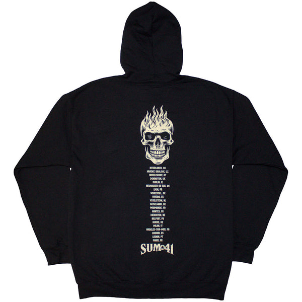Sum 41 | Official Band Zipped Hoodie | Tour '24 Pocket Logo & Skull Back (Back Print & Ex-Tour)