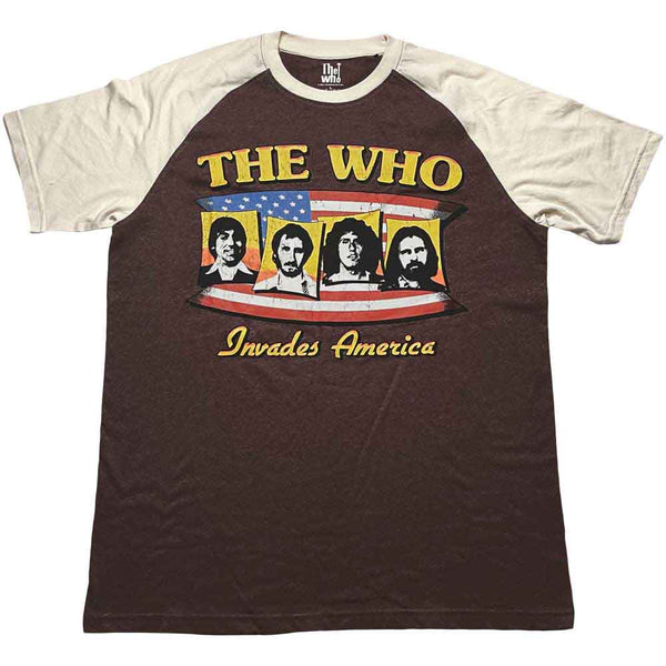 The Who | Official Band Raglan T-Shirt | Invades America