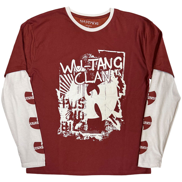 Wu-Tang Clan | Official Band Layered Long Sleeve T-Shirt | Graffiti (Red & White) (Sleeve Print)