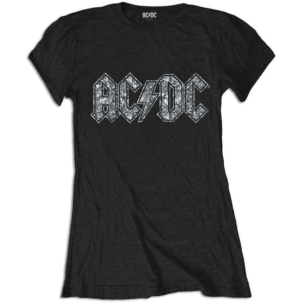 AC/DC Ladies T-Shirt: Logo (Diamante)