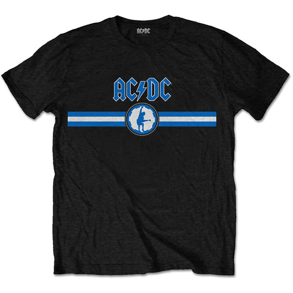 AC/DC | Official Band T-Shirt | Blue Logo & Stripe