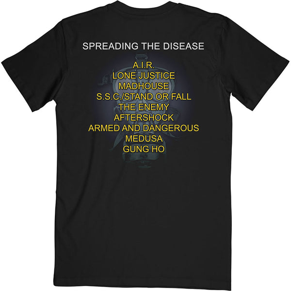 Anthrax | Official Band T-Shirt | Spreading The Disease Track list (Back Print)