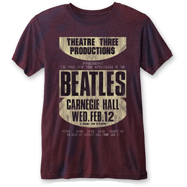 The Beatles Unisex Fashion T-Shirt: Carnegie Hall (Burn Out)