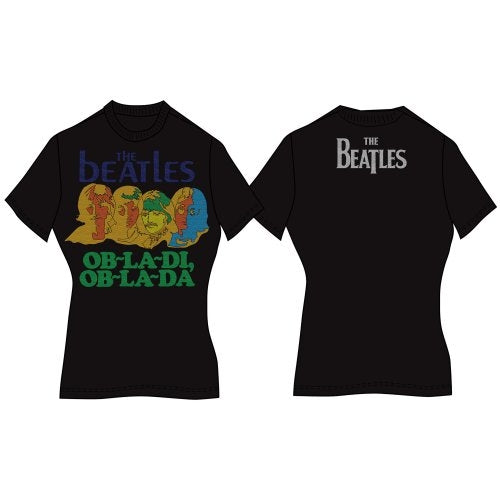 The Beatles Ladies Premium T-Shirt: Ob-La-Di (Back Print)
