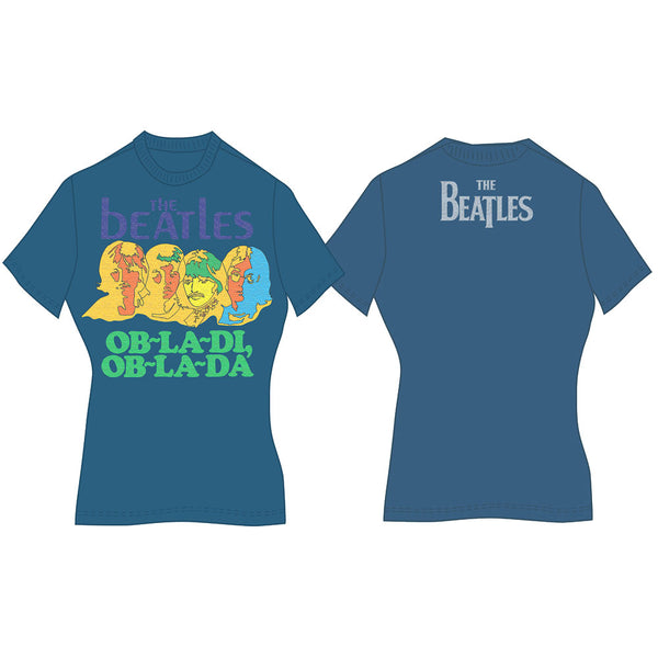 The Beatles Ladies Premium T-Shirt: Ob-La-Di (Back Print)